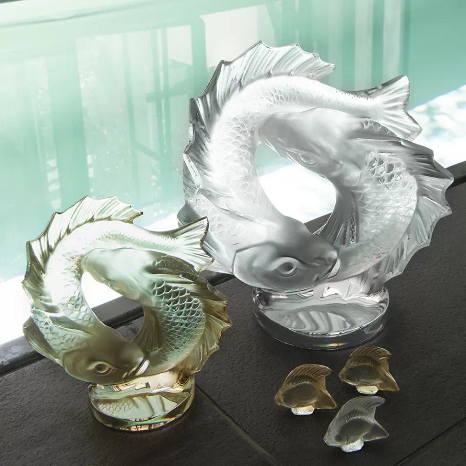 Lalique Sculptures^Double Fish sculpture