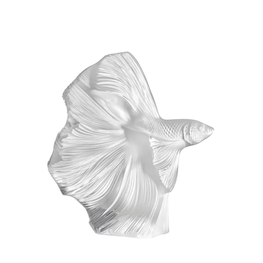 Lalique Sculptures^Fighting Fish large sculpture