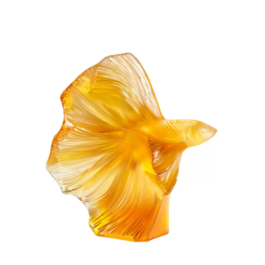 Lalique Sculptures^Fighting Fish large sculpture