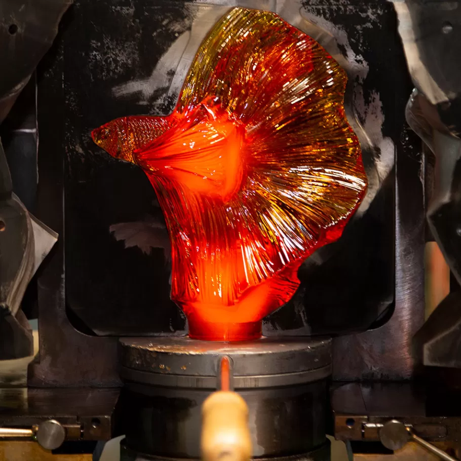 Lalique Sculptures^Fighting Fish large sculpture