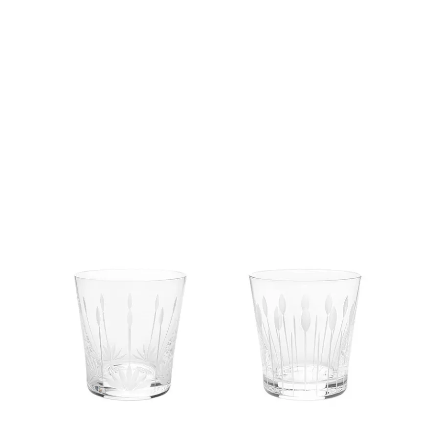 Lalique Glasses^Lotus, 2 tumblers set 20 cl