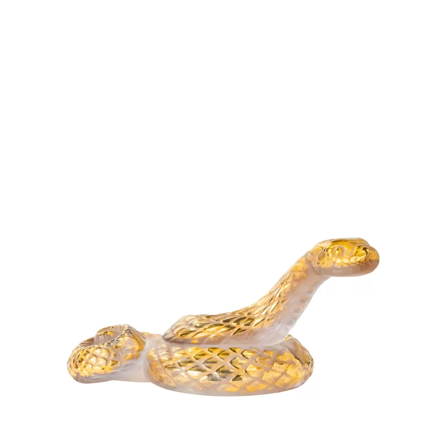 Lalique Sculptures^Snake Head Up Sculpture