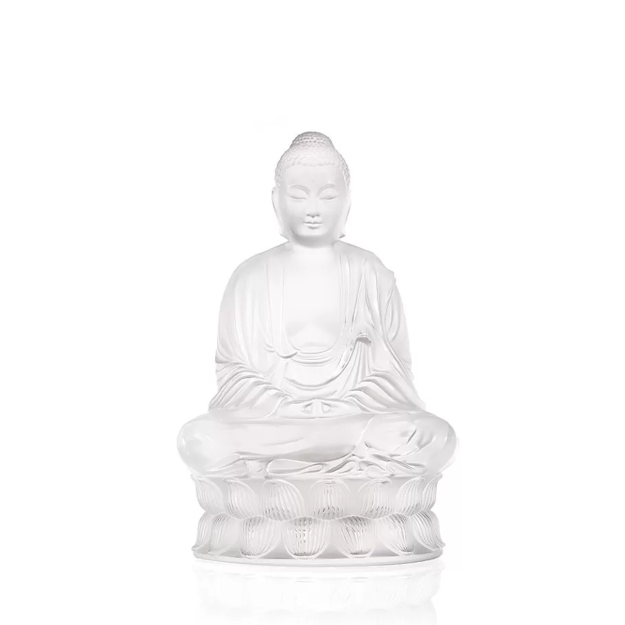 Lalique Sculptures^Tall Buddha sculpture