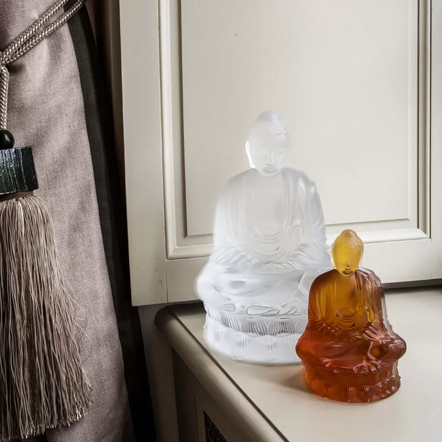 Lalique Sculptures^Tall Buddha sculpture