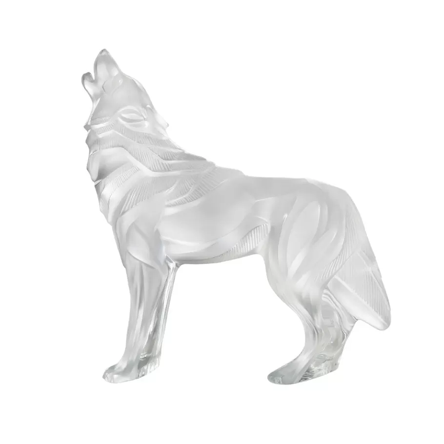 Lalique Sculptures^Wolf Sculpture